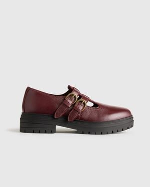 Quince Italian Leather Lug Sole Mary Jane - Brown