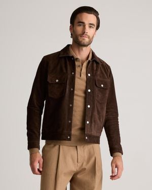 Quince Italian Suede Trucker Jacket, Suede Leather - Brown