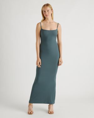 Quince Tencel Rib Knit Maxi Slip Dress, Cotton/Modal - Blue