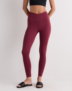 Quince Ultra-Form High-Rise Crossover Legging, Nylon/Spandex - Red