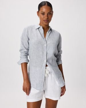 Quince 100% European Linen Long Sleeve Shirt - Gray