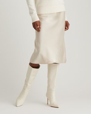 Quince 100% Washable Silk Skirt - White