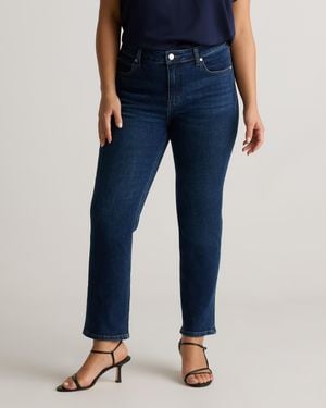 Quince Luna Stretch Slim Straight Jeans, Organic Cotton - Blue