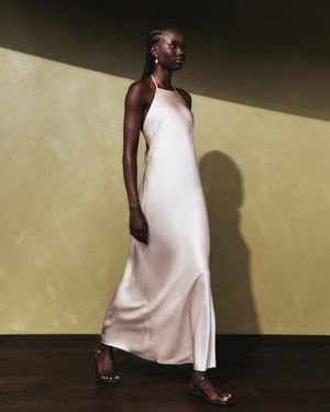 Quince Halter Maxi Dress, Silk - Natural