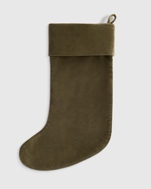 Quince Cotton Velvet Stocking - Green