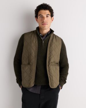 Quince Featherless Quilted Fleece-Lined Liner Vest, Nylon - Brown
