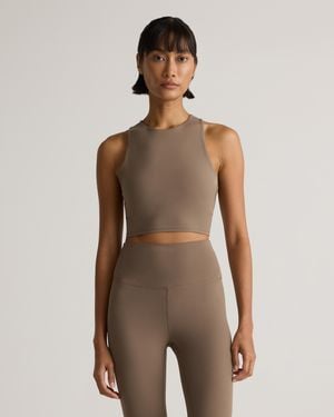 Quince Ultra-Form High-Neck Cropped Tank Top, Nylon/Spandex - Multicolor