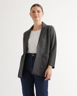 Quince Knit Blazer, Organic Cotton - Gray