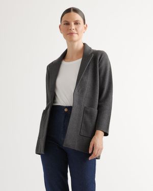 Quince Knit Blazer, Organic Cotton - Gray