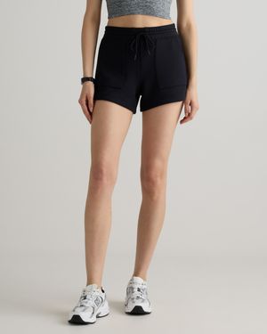 Quince Cloudcomfort High-Rise Sweatshorts, Tencel - Black