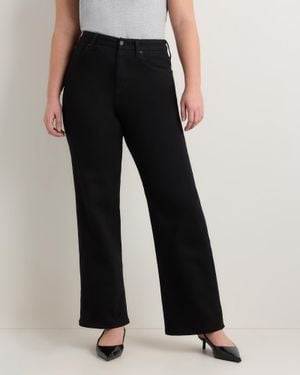 Quince Curvy Bella Stretch Wide Leg Jeans, Organic Cotton - Black