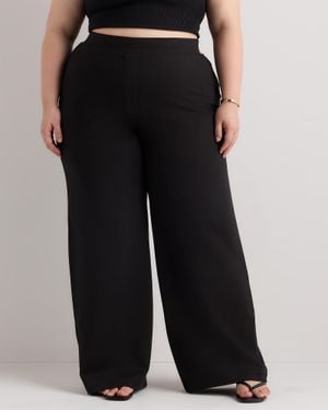 Quince Ultra-Stretch Ponte Wide Leg Pants, Rayon - Black