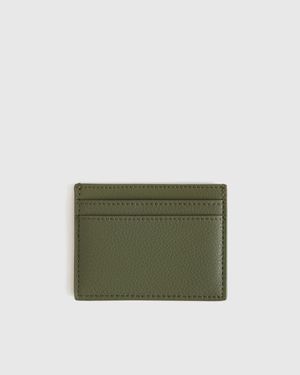 Quince Adeline Slim Card Case, Italian Leather - Green