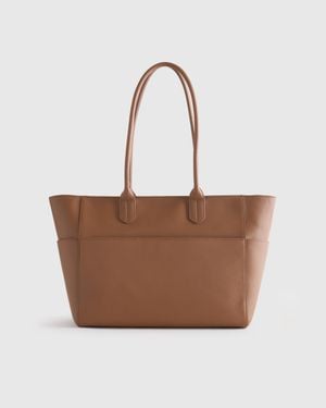 Quince Italian Leather Shopper Tote - White