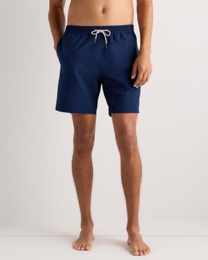 Quince Seersucker Swim Trunks 7 Inch - Blue