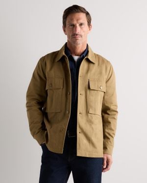 Quince 100% Organic Herringbone Twill Shirt Jacket, Organic Cotton - Natural