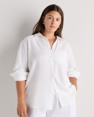 Quince Gauze Long Sleeve Shirt, Organic Cotton - White