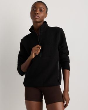 Quince Sherpa Half-Zip Jacket, 100% Polyester - Black