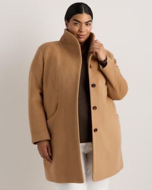 Quince Wool Cashmere Cocoon Coat - Brown