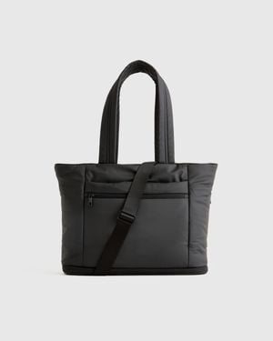 Quince Water Repellent Puff Expandable Tote, Recycled Polyester - Black
