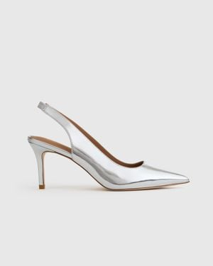 Quince Italian Leather Slingback 75Mm Heel - White