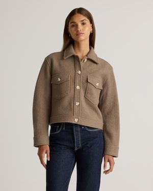 Quince Cropped Merino Wool Shirt Jacket - Natural
