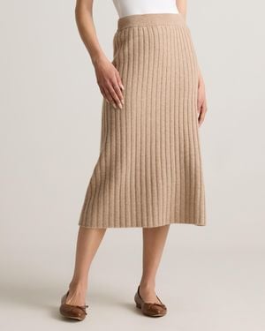 Quince Mongolian Cashmere Midi Skirt - Natural