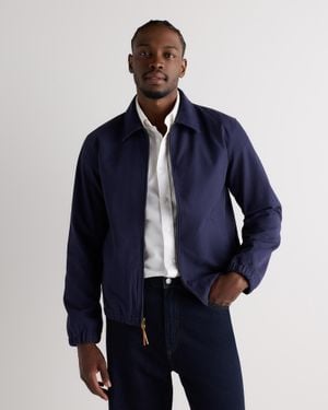Quince Twill Harrington Jacket, Organic Cotton - Blue