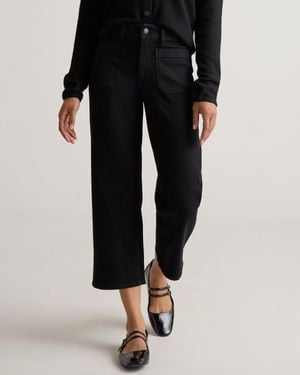 Quince Bella Stretch Patch Pocket Wide Leg Jeans, Organic Cotton - Black