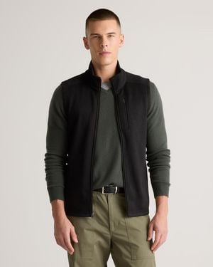 Quince Sweater-Knit Fleece Full-Zip Vest, Recycled Polyester - Black