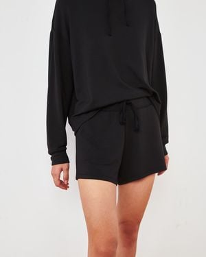 Quince Supersoft Fleece Shorts, Lenzing Modal - Black