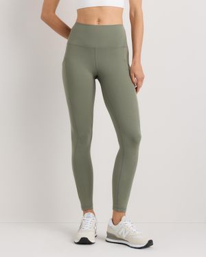 Quince Ultra-Form High-Rise Pocket Legging, Nylon/Spandex - Green