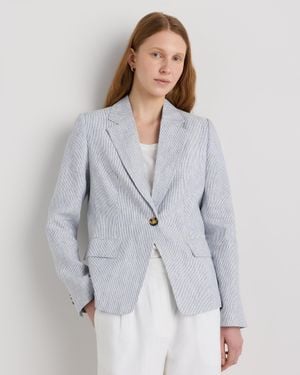 Quince 100% European Linen Structured Blazer - Gray