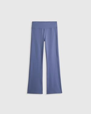 Quince Girls Ultra-Form High Rise Flare Pant, Nylon/Spandex - Blue