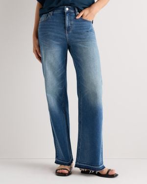 Quince Bella Stretch Wide Leg Jeans, Organic Cotton - Blue