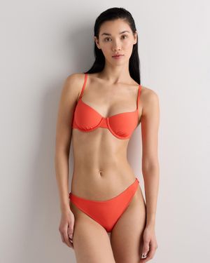 Quince Italian Demi Bikini Top, 78% Recycled Polyamide, 22% Spandex - Red
