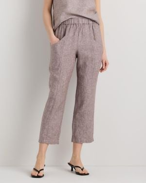 Quince 100% European Linen Tapered Ankle Pants - Pink