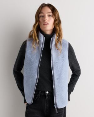 Quince Sherpa Full-Zip Vest, 100% Polyester - Blue
