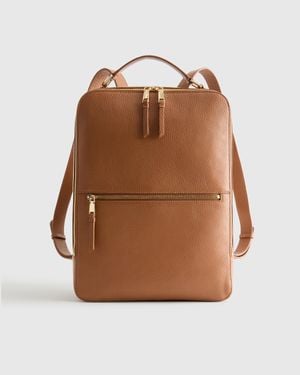 Quince Italian Leather Laptop Backpack - Brown