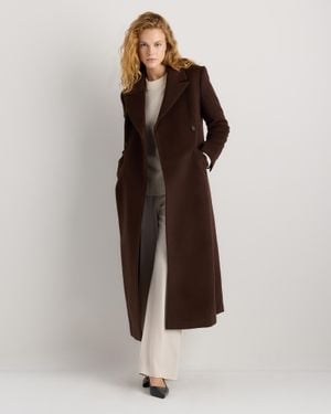 Quince Wool Cashmere Tailored Long Coat - Brown