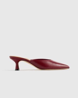 Quince Italian Leather 55Mm Kitten Heel Mule - Red