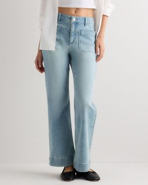 Quince French Terry Wide Leg Pants, Cotton - Blue