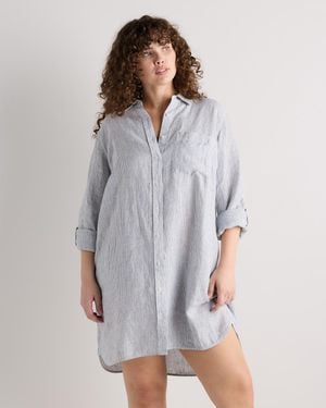 Quince 100% European Linen Shirt Dress - Gray