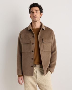 Quince 100% Mongolian Cashmere Double-Faced Shirt Jacket - Brown