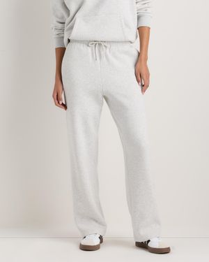 Quince Everyday Fleece Wide Leg Sweatpants, Organic Cotton - White