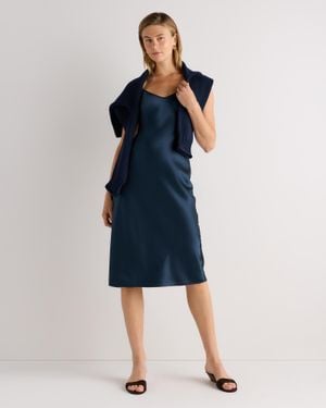 Quince Slip Dress, Silk - Blue