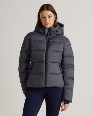 Quince Responsible Down Cinch Waist Puffer Jacket, Recycled Polyester - Blue