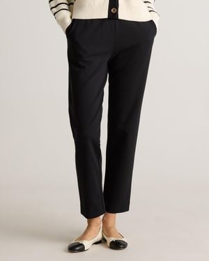 Quince Double Knit Straight Pants, Organic Cotton - Black