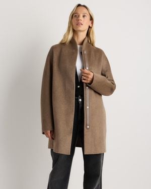 Quince 100% Mongolian Cashmere Double-Faced Cocoon Coat, Wool - Natural