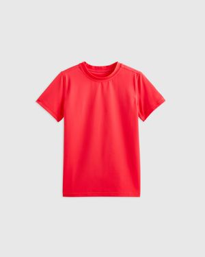 Quince Short Sleeve Rash Guard Top, Recycled Polyester Spandex - Red